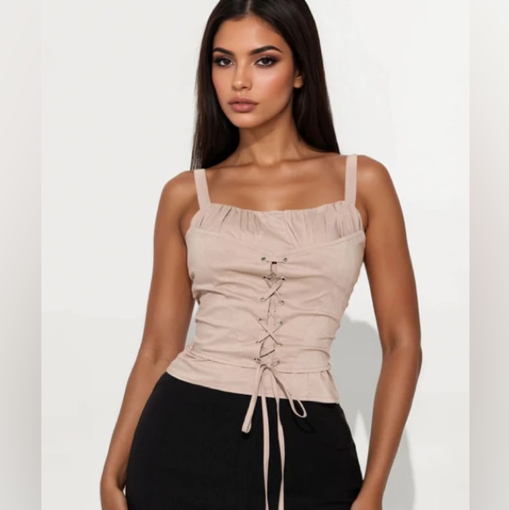 Dreamin of You Lace-Up Poplin Top NEW 🏷️